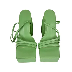 Princess Polly La Belle Platform Heels Green Sz 6 Strappy thumbnail 3