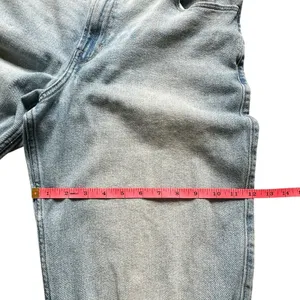 Hollister Ultra‎ High Rise Dad Jeans 10L Light Wash Ripped Knees Straight Leg thumbnail 6