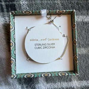 Olivia and Jackson Sterling Silver and Cubic Zirconia Adjustable Bracelet thumbnail 1