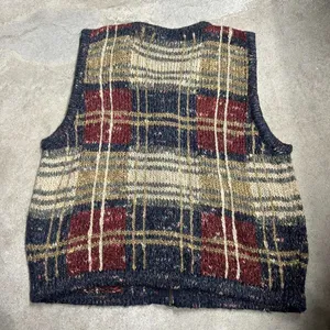 Vintage St John’s Bay Plaid Wool Blend Full Zip Sweater Vest Size Small thumbnail 3