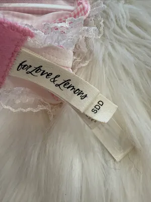 For Love And Lemons Pink Gingham Lace-Trim Underwire Bra with Rose Detail thumbnail 3