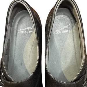 Dansko Shoes Womens Size 10.5 Black Leather Slip On Comfort Work Clogs thumbnail 3