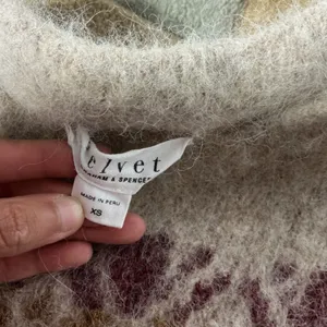 Velvet Graham Spencer Fair Isle Alpaca Sweater Womens XS Beige Pink Boho Fuzzy thumbnail 5