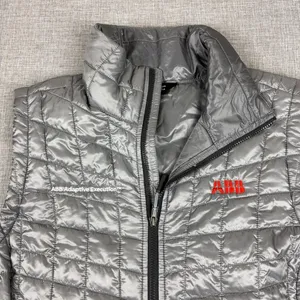The North Face ThermoBall Puffer Vest Womens Medium Gray Quilted Zip Insulated thumbnail 3