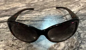 Brown Wraparound Sunglasses with Gradient Lenses thumbnail 1