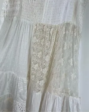 Antica Sartoria Crochet Lace Boho Mini Dress Beachy Sz S/M thumbnail 6