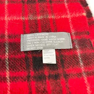 Red Plaid Cashmere Scarf Soft Warm Minimal Tartan Old Money Preppy Winter Target thumbnail 5