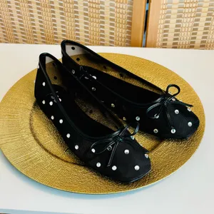 SO Lelani sz 7.5 black mesh rhinestones ballerina flats shoes thumbnail 2