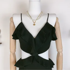 Elliatt Recognition Open Back Cocktail Midi Dress in Black Small thumbnail 3