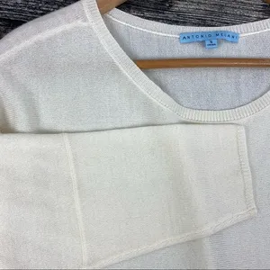Antonio Melani Wool Blend Ivory Half Sleeve Light Weight Oversize Fit Sweater S thumbnail 5