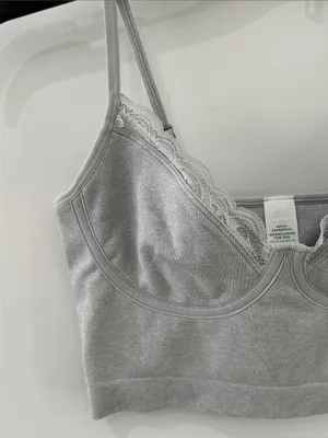 Aerie Superchill Seamless Corset Tank Top Longline Bra NEW Gray Size Small thumbnail 3