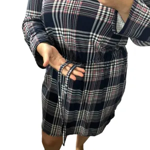 Bobbie Brooks Plus Size (1X) Roll Tab Sleeve Elastic Waist Tie Blouson Dress thumbnail 10
