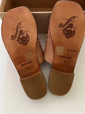 Free People Slice of Sun Leather Slide Sandals Brown NIB No Lid Size 8 / 38 thumbnail 2