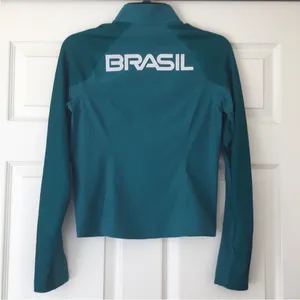 Nike Brazil Soccer Training Jacket Womens XS Teal Zip Up Football Brasil Warm Up thumbnail 2