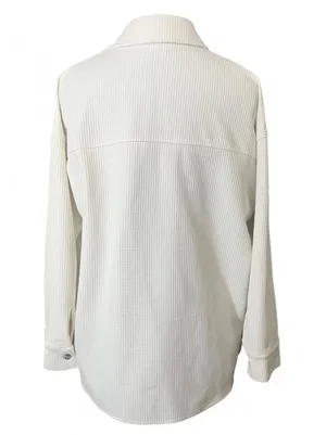 Forever 21 White Waffle Knit Shacket Women’s Size Small Gorpcore Minimalist thumbnail 4