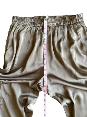 NWT Petal & Pup Gilli Luca Olive Green Satin Cargo Jogger Pants Size M thumbnail 9