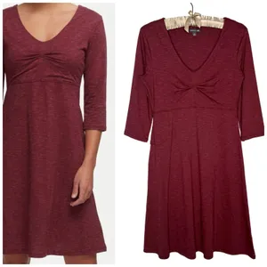 Toad & Co‎ Small Dress Tencel Organic Cotton 3/4 Sleeve Athletic Stretch Pockets thumbnail 2