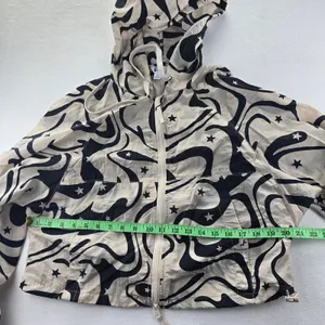 JoyLab‎ -928 Women's Windbreaker Jacket Packable Hooded Swirl Star Print XS thumbnail 11