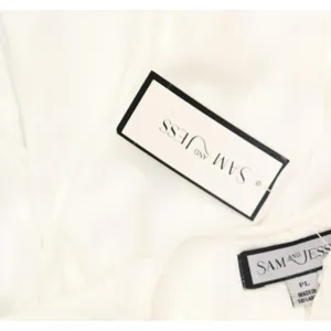 Sam & Jess Womens Woven Petite Puff-Sleeve Top New Ivory Off White PL thumbnail 3