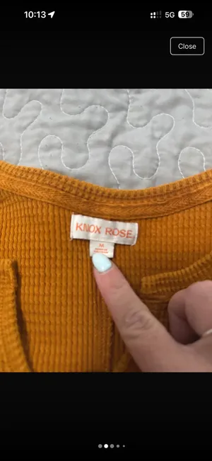 Mustard yellow Knox rose thermal shirt thumbnail 2