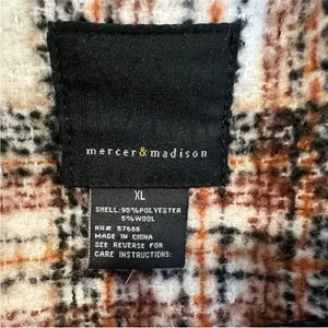 Mercer & Madison Plaid Cowl Coat XL thumbnail 11