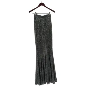 HOUSE OF CB Alexandra Lurex Silver Wide Leg Pants Trousers thumbnail 4