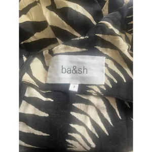 Ba&sh Black Tan Palm Leaf Twist Front V-Neck Mini Dress thumbnail 10