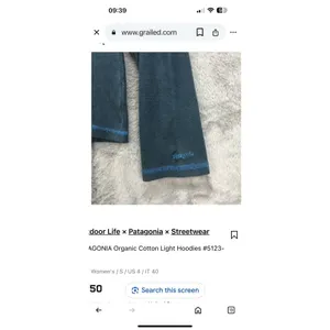PATAGONIA Organic Cotton Light Hoodies #5123-175 Vintage? Turquoise/blue Med Wms thumbnail 8