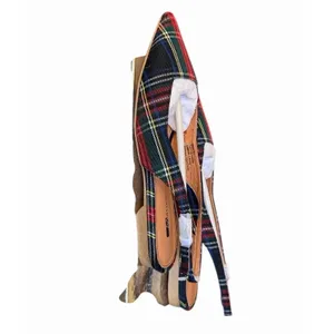 Matiko Lori Tartan Plaid Slingback Pointed Toe Flats Women’s 37 NIB Modern thumbnail 4