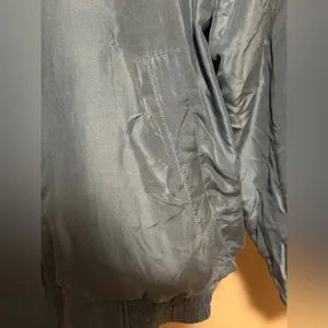 EUC FUDA International Blue 100 % silk bomber jacket size medium thumbnail 5