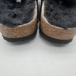 Birkenstock Arizona Shearling Lined Black Suede Fur Slide Sandals EU 38 US 7 7.5 thumbnail 7