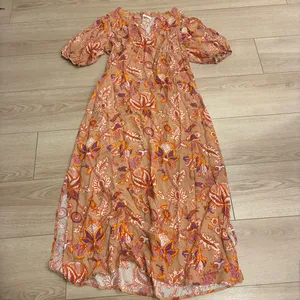 Roller Rabbit Women’s Puff Sleeve Viscose Floral Brown Maxi Dress Size S thumbnail 2