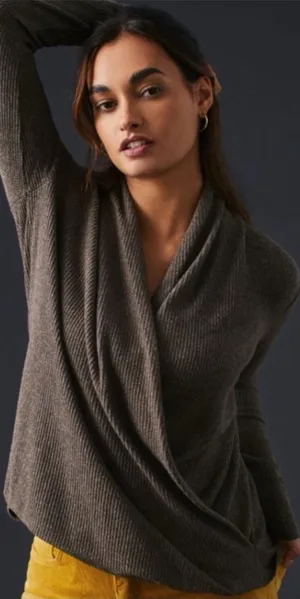 Anthropologie Daily Practice Soft Wrap Top Size Small thumbnail 1