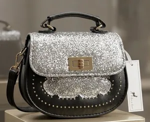 Glitter Silver & Black Studded Top thumbnail 1