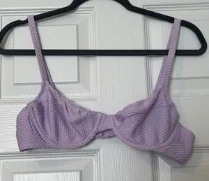 Aerie Lilac Textured Underwire Bikini thumbnail 1
