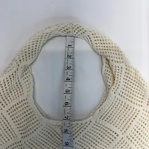 Crochet Mesh Hobo Tote Bag Ivory Cream Knit Beach Bag Boho Summer Shoulder NEW thumbnail 3