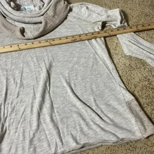 Free People Beach Two Body Cowl Neck Slub Knit Tunic Top Tan‎ Beige Womens Small thumbnail 4