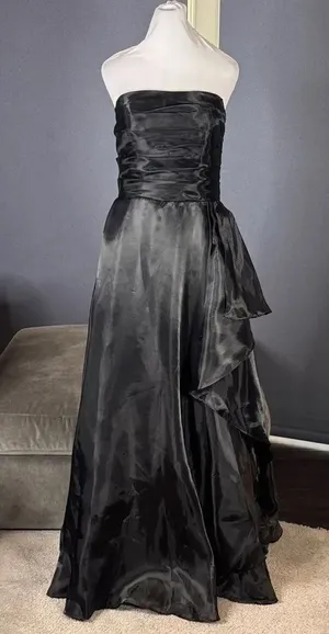 Women’s Black Strapless Full Length Prom Formal Dress Zip Back Size 10 NEW thumbnail 1