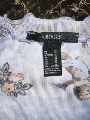 Blue mesh angel crop top. thumbnail 4