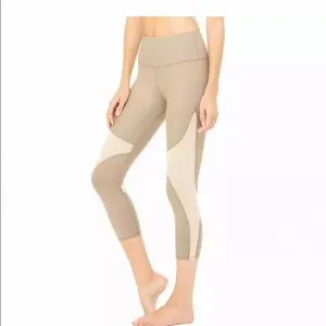 Alo yoga high waist Capri tan mesh legging thumbnail 6