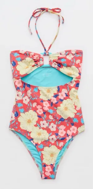 NWT Aerie Ring Bandeau Cheeky One Piece Swimsuit size XL thumbnail 1