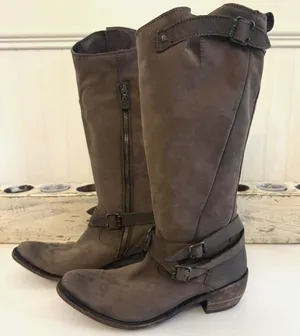 Liberty Black‎ Boots Womens Size 10 Brown Leather Tall Riding Harness Western thumbnail 1