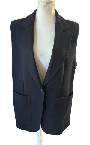 Palm Angels Sleeveless Blazer Vest Size 42 US 8 Navy thumbnail 1