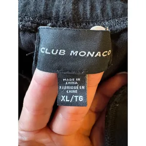 Club Monaco Pants Women‎ XL Black Space Dye Tie Waist Sweat Pants Athleisure thumbnail 7