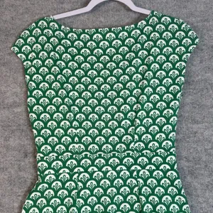 Boden Size-4R Womens Florrie Jersey Dress Cotton Green Short Sleeve thumbnail 8