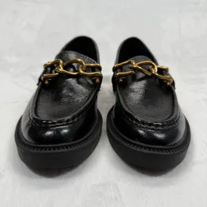 Steve Madden Loafer‎ Black Chain Accent Lug Sole Comfortable Shoes 6.5 thumbnail 2