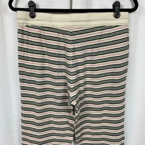 Sundance Cream Green&Pink Stripe Dina Waffle Knit Sleep Pants Sz.S thumbnail 9