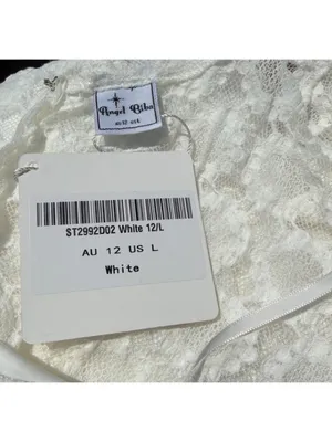 Flirty Daisy Floral Flutter Sleeve A-Line Boho Mini Dress White Size Large NWT thumbnail 7