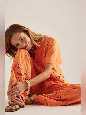 Damson Madder Martina Trousers in Apricot 10 thumbnail 5