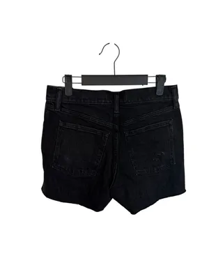 NWT Abercrombie & Fitch 90’s Straight Low Rise Black Denim Shorts thumbnail 2